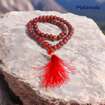 Lal Chandan Mala - Natural Red Sandalwood Mala for Passion & Spiritual Protection with Lab Certificate - Malawala