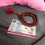 Lal Chandan Mala - Natural Red Sandalwood Mala for Passion & Spiritual Protection with Lab Certificate - Malawala