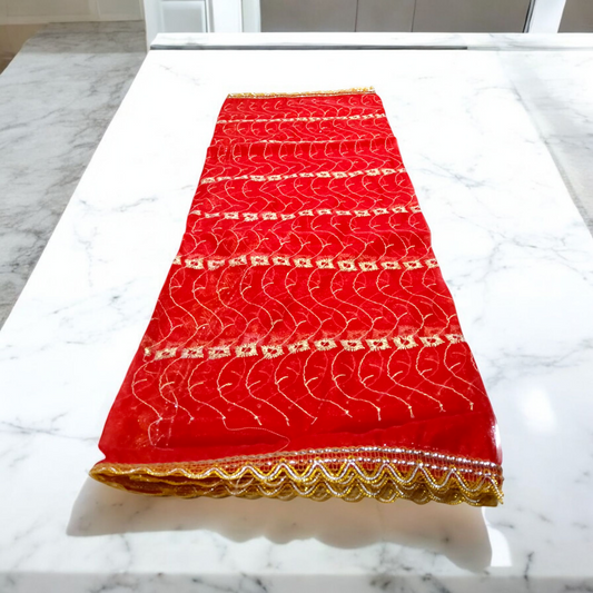 Lal Chunni | Mata Rani Red Chunri | 2 Meter – Malawala