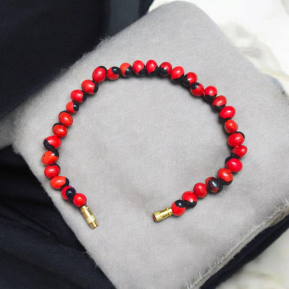 Lal Gunja Bracelet Red Bead Detail View
