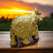 Large Elephant Statue | For Office Table in Brass | Malawala |