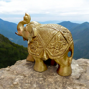 Large Elephant Statue | For Office Table in Brass | Malawala |
