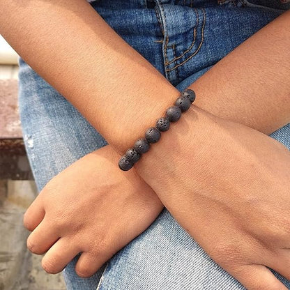 Lava Bracelet - Natural Lava Stone for Strength & Emotional Healing with Lab Certificate - Malawala
