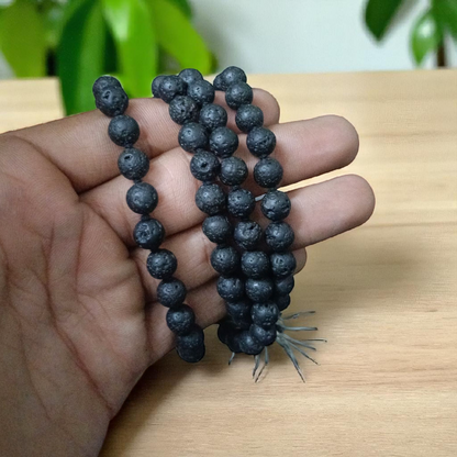 Lava Mala 108+1 Beads Natural Lava Stone 8MM Lab Certified Malawala