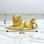Lion Idol in Brass | Combo Set of Lion for Office Table or Front of Home Temple | Sitting in Mirror Position | Malawala