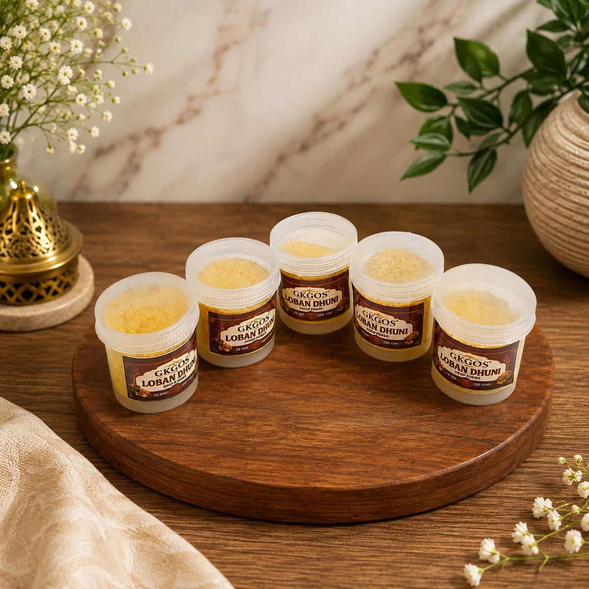 Loban Dhuni Powder Set of 5 Packs 100g Each for Puja, Havan & Home Fragrance