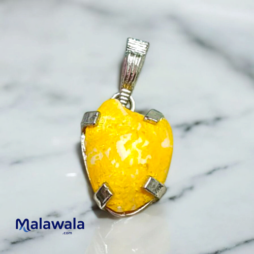 Machh Mani Pendant Lab-Certified | Natural Yellow Machmani in Pendant - Malawala