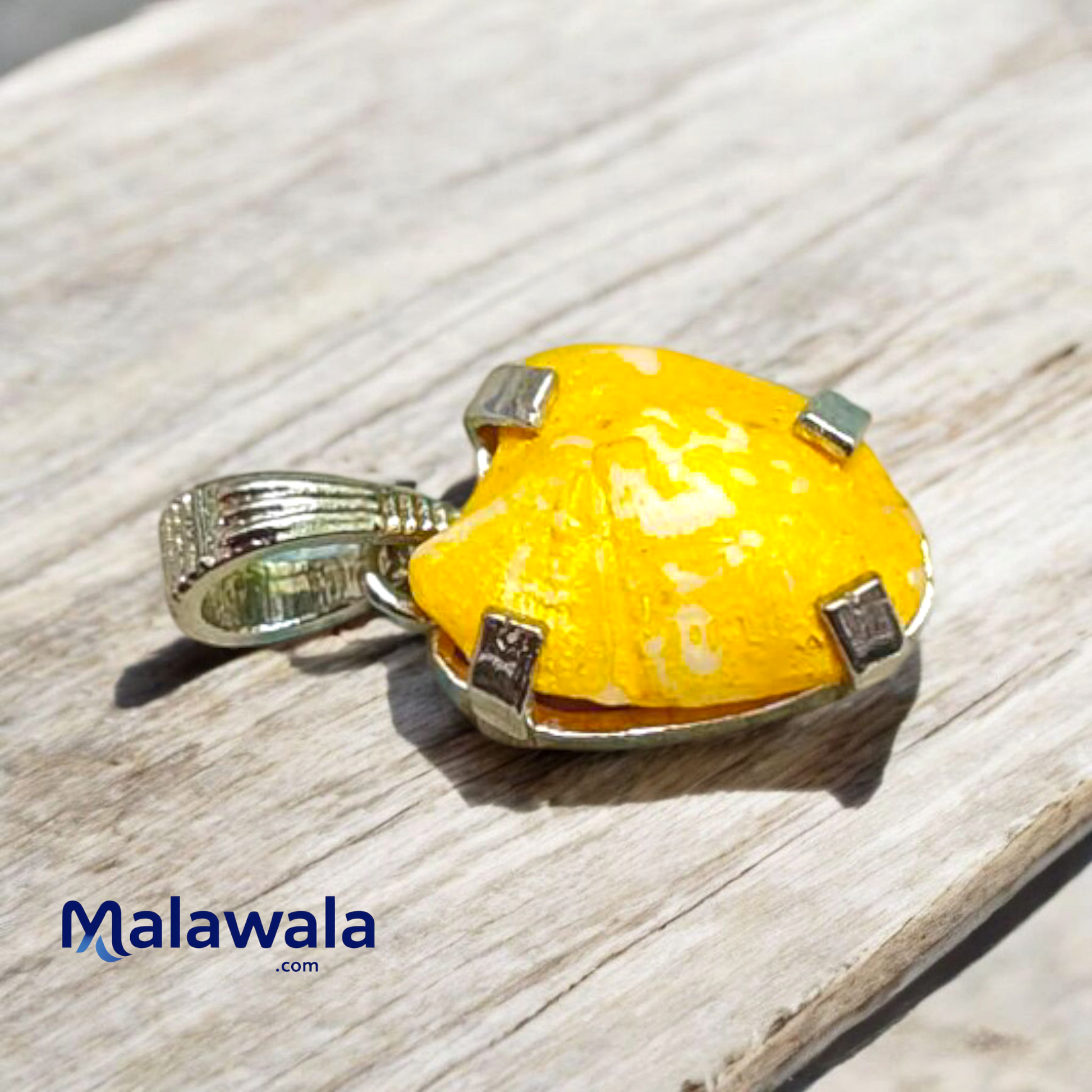 Machh Mani Pendant Lab-Certified | Natural Yellow Machmani in Pendant - Malawala