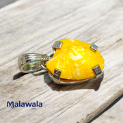 Machh Mani Pendant Lab-Certified | Natural Yellow Machmani in Pendant - Malawala