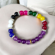 Mix Agate & Amethyst Bracelet – 7 Types of Hakik with Jamunia – 8mm Stretchable Beads – Lab Certified - Malawala