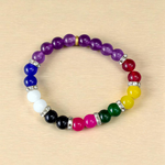 Mix Agate & Amethyst Bracelet – 7 Types of Hakik with Jamunia – 8mm Stretchable Beads – Lab Certified - Malawala