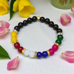 Mix Agate Bracelet | Mix Hakik Bracelet | 7 Type Of Agate Bracelet | 8mm Beads Stretchable | Lab Certified