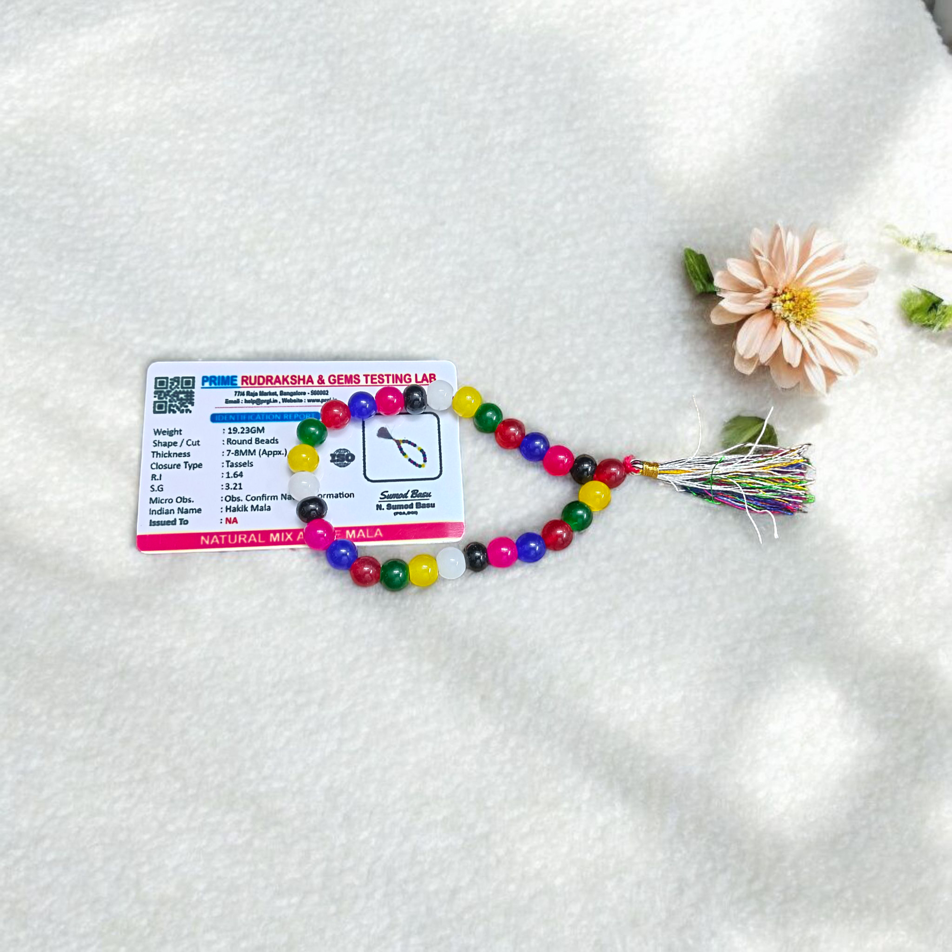 Mix Agate Jaap Mala 27+1 Beads 8MM Lab Certified | Malawala