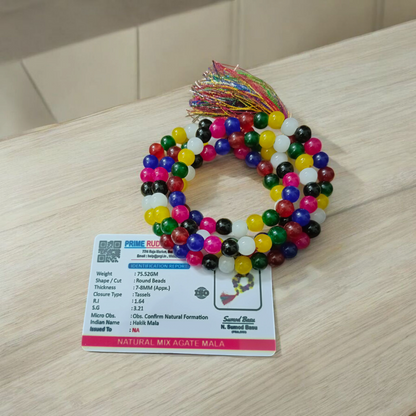 Mix Agate Mala 8MM 108+1 Beads Lab Certified | Malawala