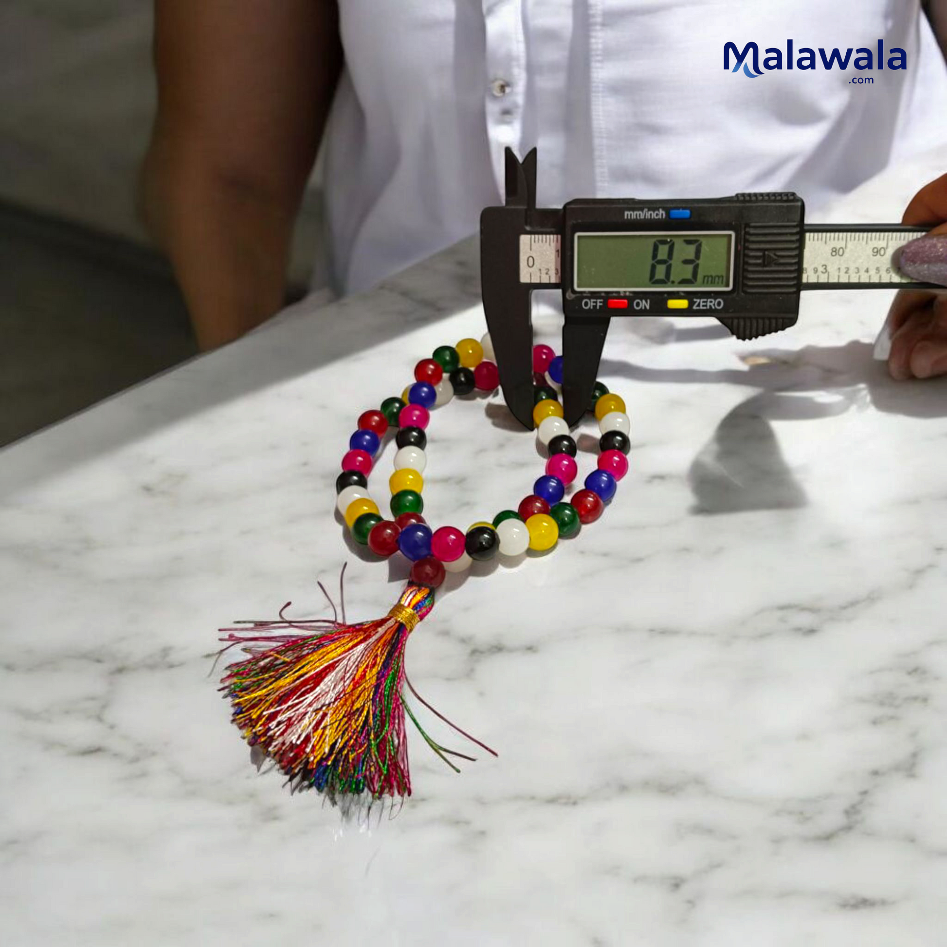 Mix Hakik Mala 8MM - Natural Multicolor Agate for Balance & Protection with Lab Certificate - Malawala