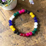 Mix agate bracelet 8mm stretchable lab certified natural healing crystal bracelet for protection and balance