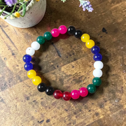 Mix agate bracelet 8mm stretchable lab certified natural healing crystal bracelet for protection and balance