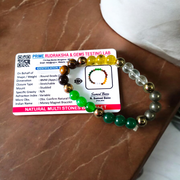 Money Magnet Bracelet with 8mm polished beads made from wealth-attracting stones like Citrine and Pyrite, stretchable for men and women