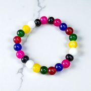 Multicolor 8mm Natural Agate Beads Bracelet – Stretchable Mix Hakik Stone Jewelry by MalaWala
