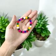 Multicolor 8mm Natural Agate Beads Bracelet – Stretchable Mix Hakik Stone Jewelry by MalaWala