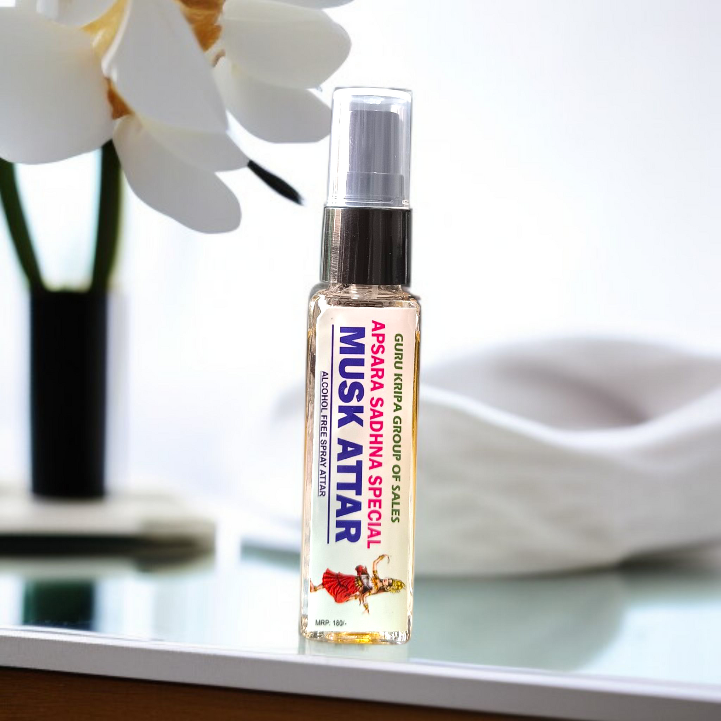 Musk Spray Attar 25ML by MALAWALA – premium alcohol-free natural attar in elegant glass bottle for daily and spiritual use