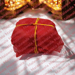 Nar-Mada Siyar Singhi pair wrapped in red and yellow sacred cloth – original and Abhimantrit for fast results in 7 days