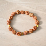 Natural 3 Mukhi Rudraksha Bracelet with 11mm Beads – Stretchable and Lab Certified Spiritual Accessory