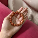 Natural 3 Mukhi Rudraksha Bracelet with 11mm Beads – Stretchable and Lab Certified Spiritual Accessory