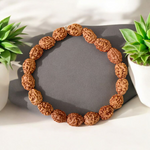 Natural 3 Mukhi Rudraksha Bracelet with 11mm Beads – Stretchable and Lab Certified Spiritual Accessory