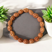Natural 3 Mukhi Rudraksha Bracelet with 11mm Beads – Stretchable and Lab Certified Spiritual Accessory