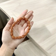Natural 3 Mukhi Rudraksha Bracelet with 11mm Beads – Stretchable and Lab Certified Spiritual Accessory