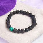 Natural 8mm Lava & Turquoise Bracelet – Detox & Emotional Balance – Lab Certified – Malawala