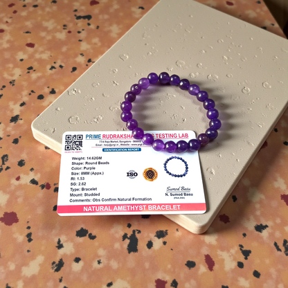 Natural Amethyst Bracelet | Elegant and Durable Bracelet | Lab Certified | Benefits Spiritual Awareness, Stress Relief, Mental Clarity
