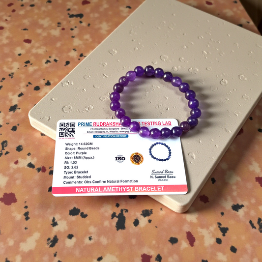 Natural Amethyst Bracelet | Elegant and Durable Bracelet | Lab Certified | Benefits Spiritual Awareness, Stress Relief, Mental Clarity