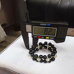 Natural Black Agate (Hakik) and Pearl Bracelet with lab certification, featuring handcrafted beadwork
