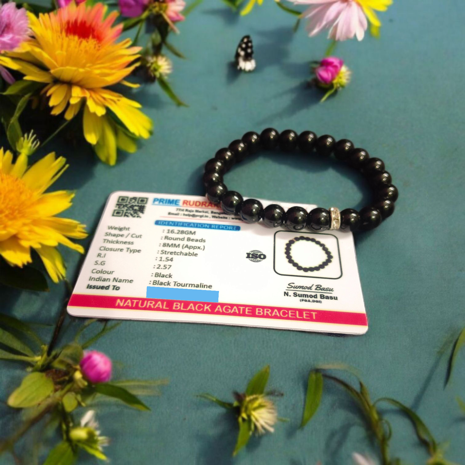 Natural Black Tourmaline Bracelet - Natural Black Tourmaline for Protection & Grounding with Lab Certificate - Malawala