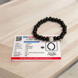 Natural Black & White Agate 8MM Lab Certified Beads for Emotional Balance & Protection | Malawala