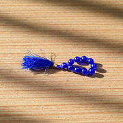 Natural Blue Agate Finger Mala 9+1 Beads, Neela Hakik 8mm Beads, Lab Certified