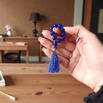 Natural Blue Agate Finger Mala 9+1 Beads, Neela Hakik 8mm Beads, Lab Certified