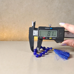 Natural Blue Agate Finger Mala 9+1 Beads, Neela Hakik 8mm Beads, Lab Certified