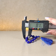 Natural Blue Agate Finger Mala 9+1 Beads, Neela Hakik 8mm Beads, Lab Certified