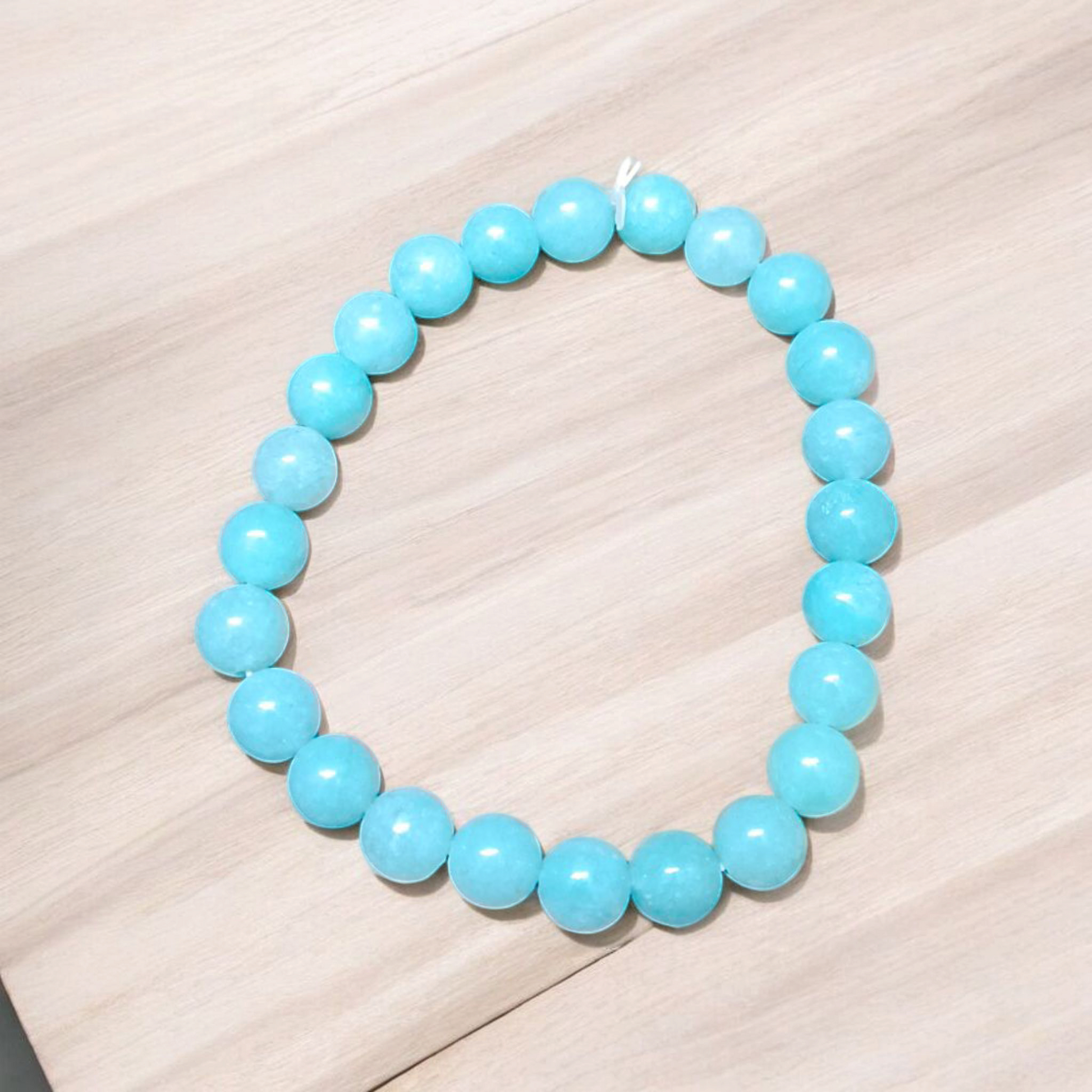 Natural Blue Chalcedony Bracelet – 8mm Stretchable Bracelet - Malawala 