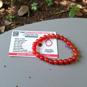 Natural Carnelian 8mm bead stretchable bracelet with polished round gemstone beads by MALAWALA