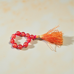 Natural Carnelian Finger Mala 9+1 Beads, Handcrafted 8mm Carnelian Beads, Lab Certified