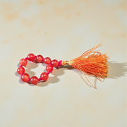 Natural Carnelian Finger Mala 9+1 Beads, Handcrafted 8mm Carnelian Beads, Lab Certified