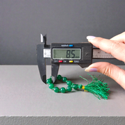 Natural Green Agate Finger Mala 9+1 Beads, Hara Hakik 8mm Beads, Lab Certified