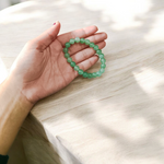 Natural Green Aventurine Bracelet with 8mm beads, stretchable unisex design — handcrafted Margaj stone bracelet by MALAWALA for healing, meditation, and positive energy