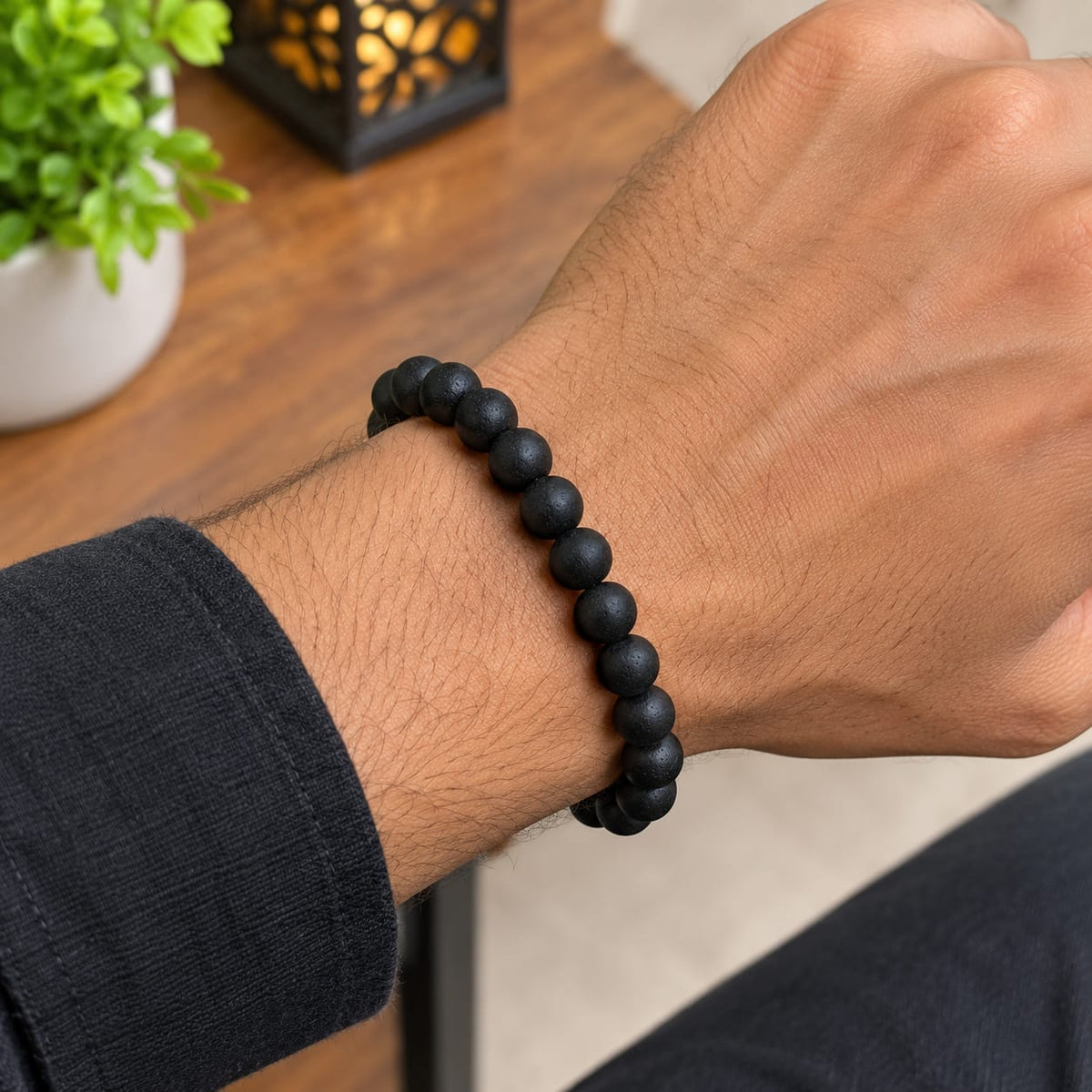 Natural Karungali Ebony Bracelet 10MM beads stretchable lab certified meditation bracelet