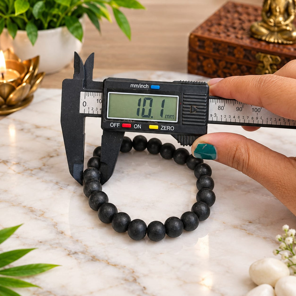 Natural Karungali Ebony Bracelet 10MM beads stretchable lab certified meditation bracelet