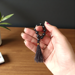 Natural Karungali (Ebony) Finger Mala with 9+1 handcrafted 8mm beads, ideal for meditation, chanting, healing, and puja practices